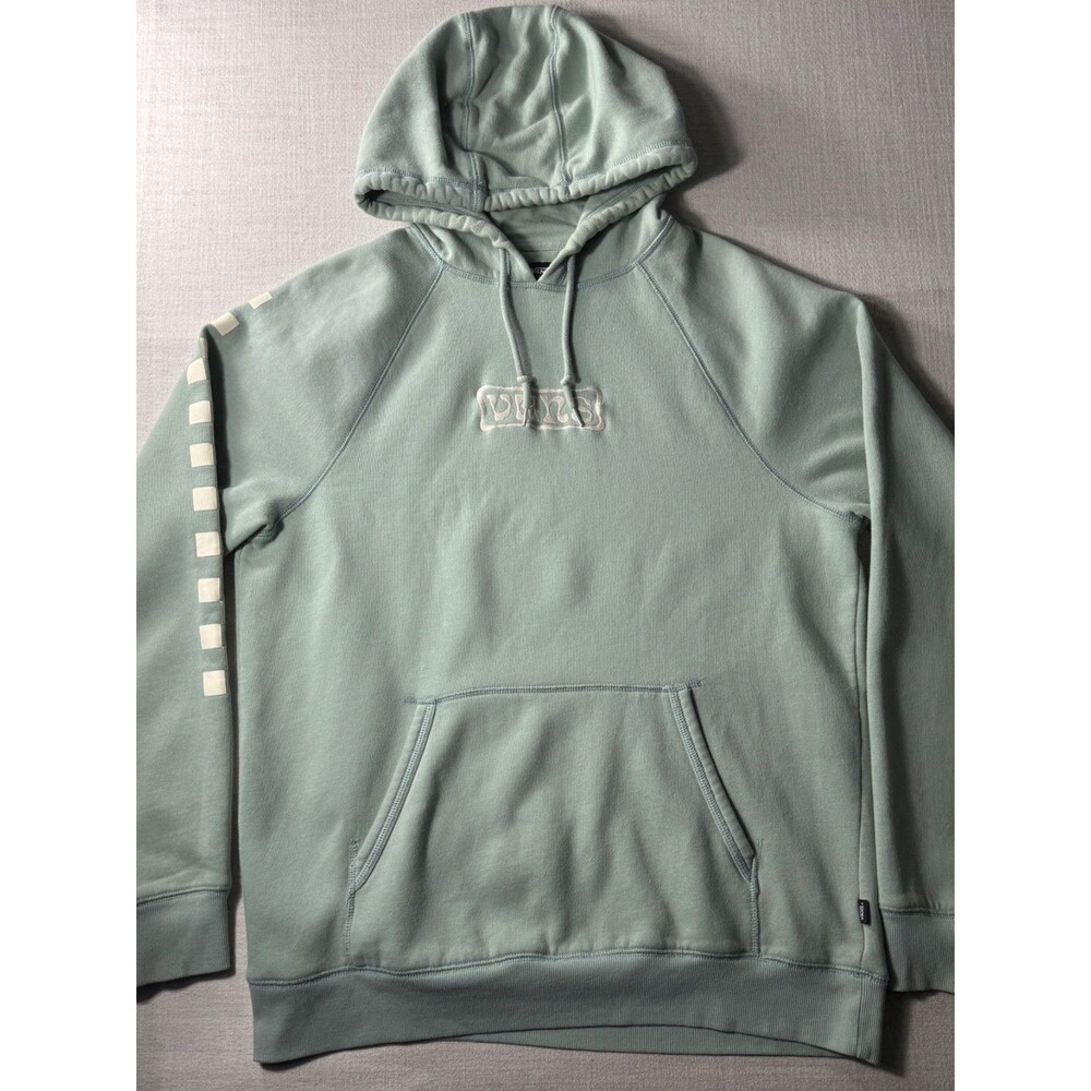 Vans Men’s Versa Pullover Hoodie Seafoam Green XL Checkerboard Sleeve Logo